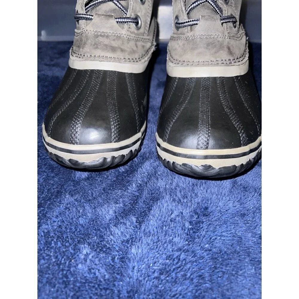 SOREL SLIMPACK II Womens Lace Leather Quilted Gray Boots SZ 9.5 NL2348-052